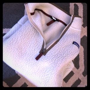 patagonia sherpa quarter zip pullover white med